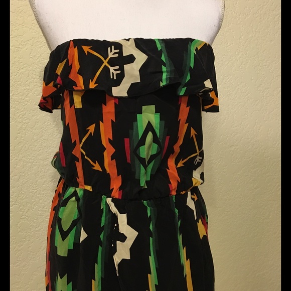 Rare Amanda Uprichard “Rasta” Strapless Silk Dress - Picture 2 of 4